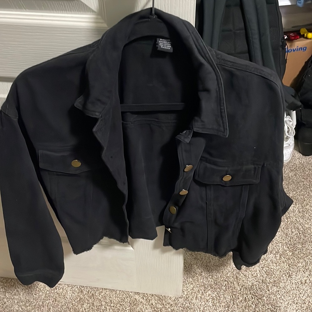 black jean jacket
